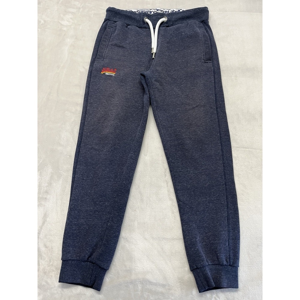 The Superdry Orange Label Joggers Men Medium Blue Slim Fit Fleece Sweatpants